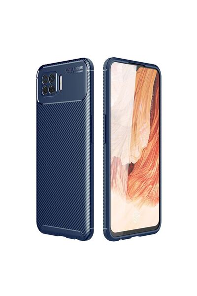 OEM Oppo A73 Case Auto Focus Carbon Cover - Navy Blue