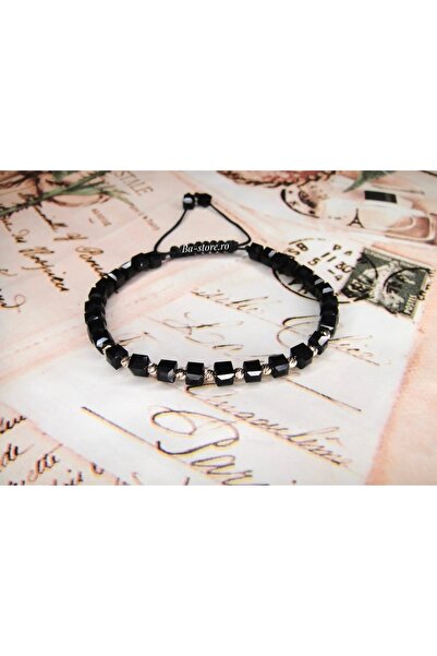 BASTORE Bracelet with 10 14k gold balls and black cubes