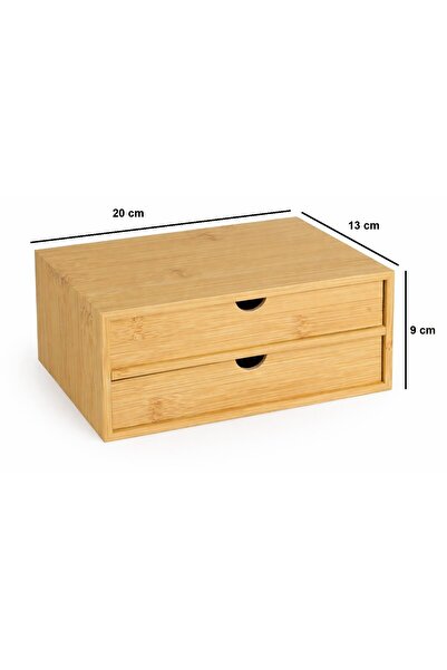 VENITIVO VINDEM CELOR INTELIGENTI Wooden Organizer Box with 2 Drawers 20 x 13...