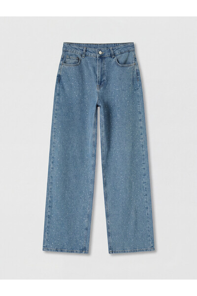 LC Waikiki Nevavm Stoned Wideleg Women's Jean Trousers with a Difference