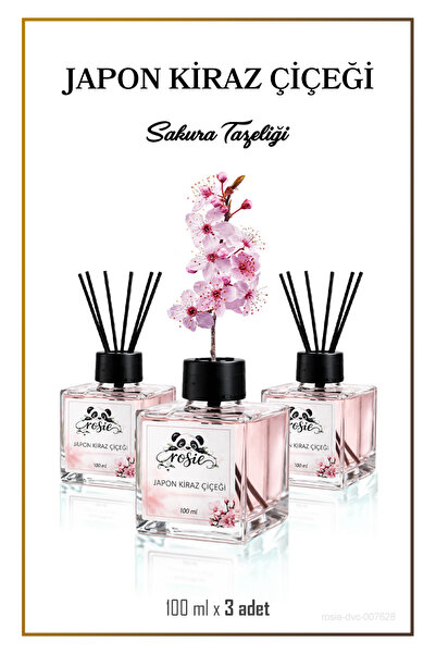Rosie 3'lü Japon Kiraz Çiçeği Çubuklu Oda Kokusu 100 ml