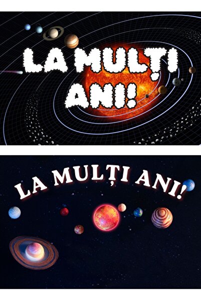 OEM Set of 2 Happy Birthday Cards, Solar System Theme, Space Design, 250g Car...
