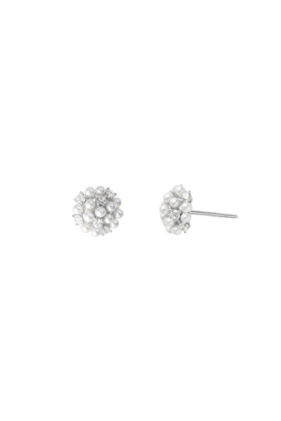 Lisa&Co. Cercei Argint Dandelion M Argint placat cu rodiu / Zircon&Shellpearl...