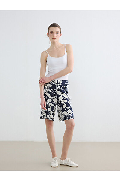 LC Waikiki Nevavm High Waist Floral Women's Shorts with a Difference