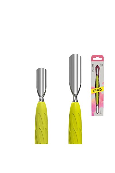 STALEKS Împingător de cuticule, cu mâner din silicon galben UNIQ 10 TIP 1, 160mm