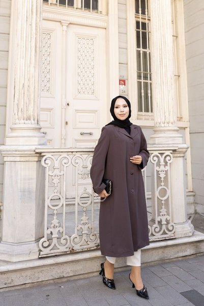 GÖZDE GİYİM Battal Classic 115 Size Knee Length Coat