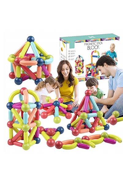 PROCART Set de construcție magnetic, joc creativ pentru copii, 66 de piese în...