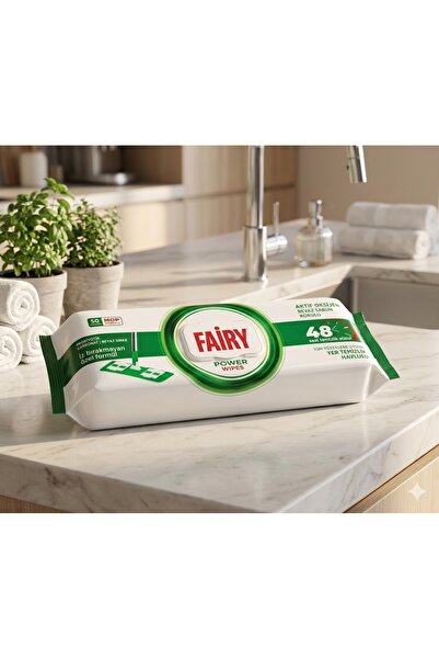 Fairy مناديل مبللة بالليمون لتنظيف الأرضيات - 50 منديل بقوة التنظيف الكلاسيكية