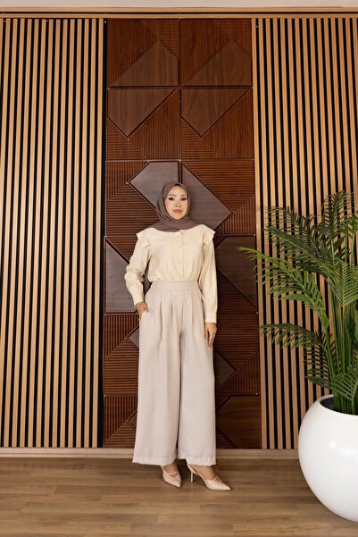 Dayfabric Kadın Bol Pantolon | Bej