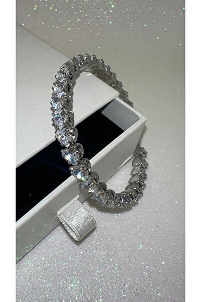 GLARE JEWELRY CO Heart Model Spiral Zircon Stone Steel Waterway Bracelet