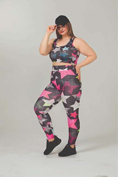 Lady Lingerie Set de fitness pentru femei de mărime mare - Colanți sport și t...