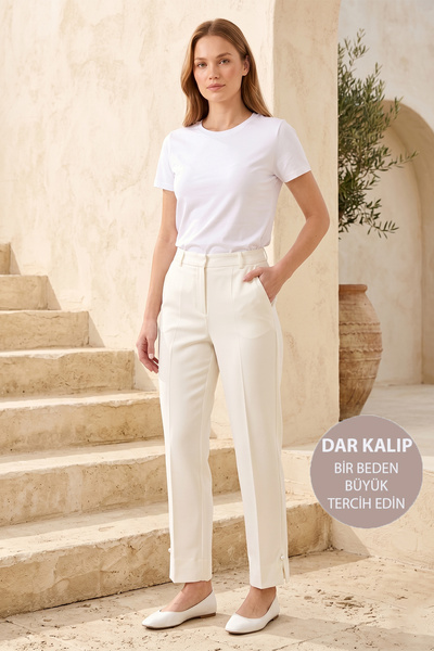 Lale Butik Pantaloni de damă din material textil, lungime până la gleznă, 01 ...