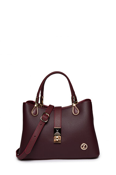 Zühre حقيبة حمراء داكنة بقفل مشبك 0060