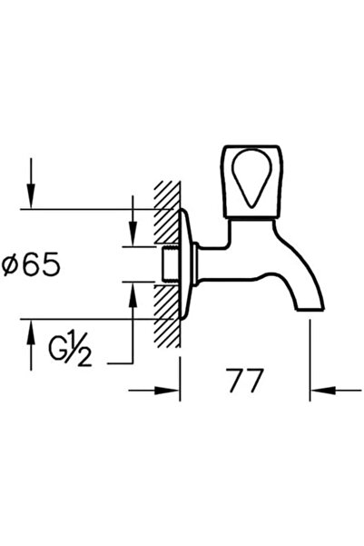 Yıldızan A41585 Short Classic On/Off Faucet, Chrome 1089604