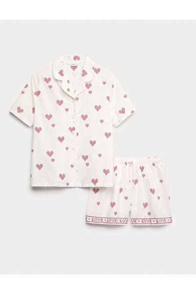 Marks & Spencer Pamuklu Desenli Pijama Takımı