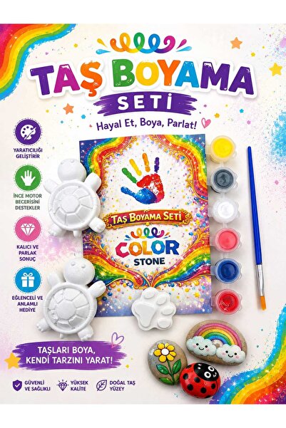 miranino 3D Taş Boyama Seti Çocuk Gelişimi Boyama Etkinlik Seti