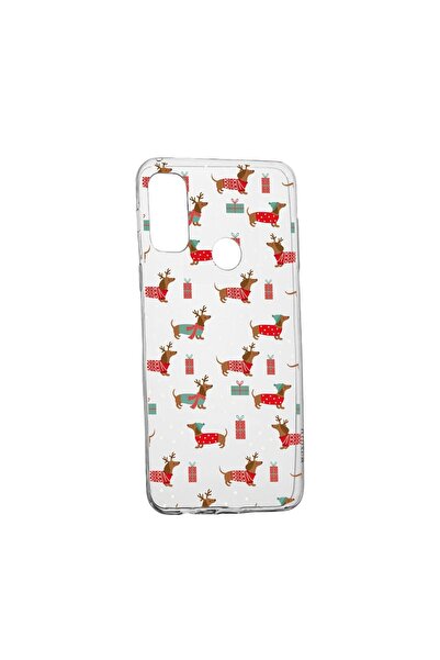 bestcase Силиконов калъф, съвместим с Motorola Moto G41, Коледен дакел, устой...