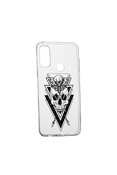 bestcase Силиконов калъф, съвместим с Motorola Moto E40, с дизайн на череп, у...