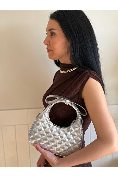 lalettobags Kadın Parla Model Fiyonk Askı Detaylı El & Omuz Çantası