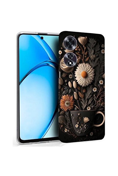 bestcase Husă pentru OPPO A60 4G, Silicon transparent 2MM, Flori vesele, Anti...