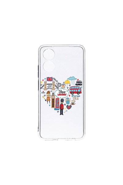 bestcase Διαφανής Θήκη Σιλικόνης 2MM, Συμβατή με OPPO A17, Αγαπώ το Λονδίνο, ...