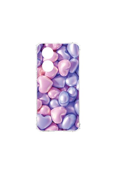 bestcase Husa Anti Shock 1.5MM, compatibilă cu OPPO A38, Inimi colorate, Tehn...