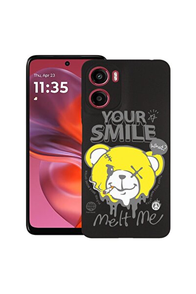 bestcase Калъф за Motorola Moto E15 / Moto G05, Мече, което топи с твоята усм...