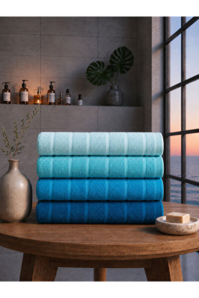 Nmd 4-Piece Hand & Face Towel Set 45X71 cm |   Ton Geçişli 100% Cotton Towel