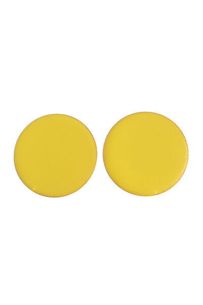 meli melo Oversized yellow round earrings with minimalist design