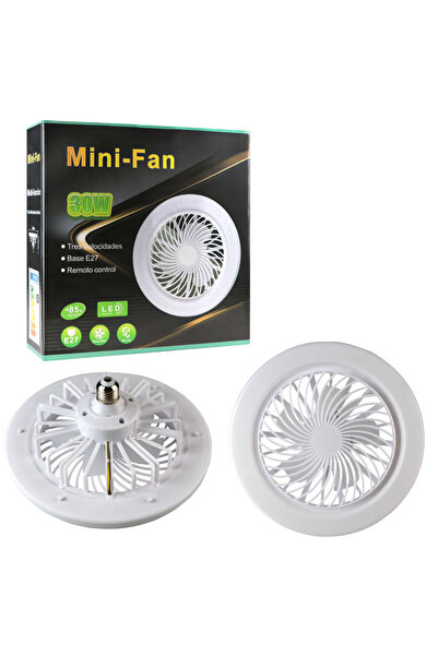 TodayShop Ventilator de tavan cu LED și telecomandă, 30W, soclu E27, iluminar...