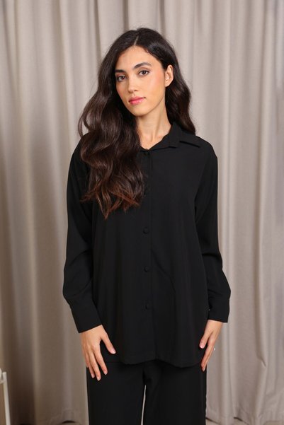 Nikias Black Soft Crepe Trouser Set – Elegant Everyday Comfort
