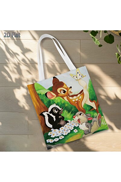 Choice 35cmx40cm 1pc 1pc Bambi Friends Forest Tote Bag, reusable shopping bag...