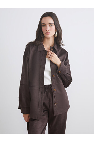 LC Waikiki Oversize Suede Look Women's Shirt