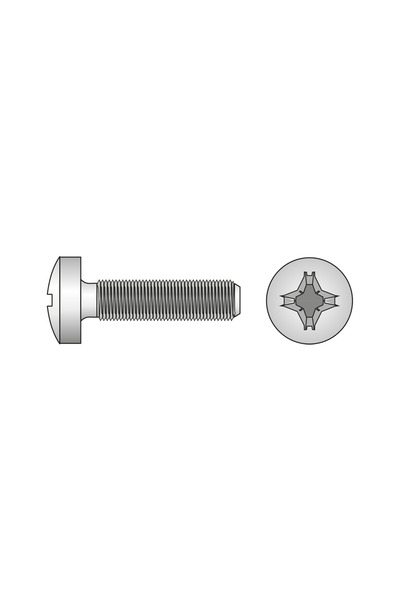SCHAEFER Set 100 x Surub Cap Bombat Locas Cruciform 7985 Inox A2-M6 x 16