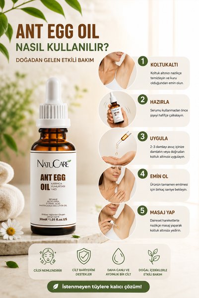 NatuCare Ant Egg Oil Hair Reducing and Depilatory Serum with Moisturizing Effect 30ml Set of 2