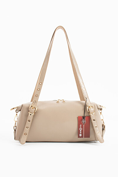 Sellini Nova Women's Shoulder Bag with Belt Strap Detail, Mink