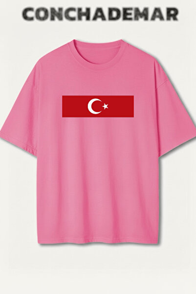 Vordevia Tricou din bumbac premium supradimensionat cu imprimeu pentru echipe...