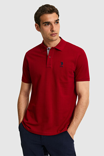 U.S. Polo Assn. Erkek Regular Fit Polo Yaka Bordo Basic Tişört 50322314-VR014