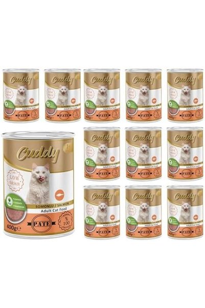 Yıldızan Cuddy Yetişkin Kedi Somonlu Pate Yaş Mama 400 Gr x 12 adet
