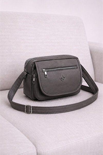 MILANOFOX Women's Anthracite Gray Buzzy Multi-Compartment Shiny Surface Daily...