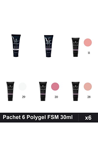 FSM Set 6 Polygel 30ml - Nr.17, Nr.22, Nr.11, Nr.29, Nr.20, Nr.28