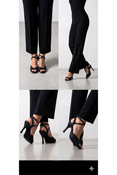 Lo Mejor Shoes حذاء نسائي بكعب 9 سم وعرض 15 سم للرقص والتانجو وفساتين السهرة