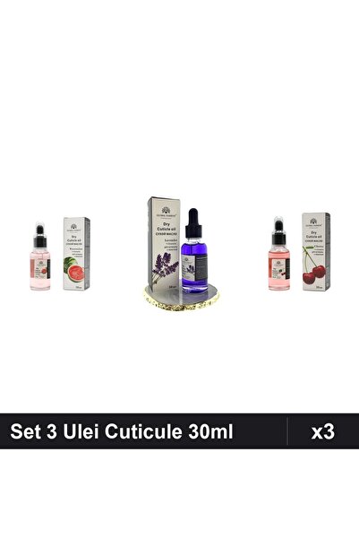 global fashion Set 3 Ulei Cuticule Pipetă 30ml - Pepene Verde, Lavandă, Cireșe