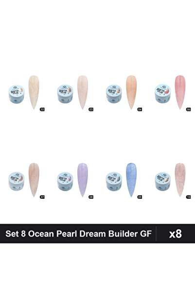 global fashion Set 8 Ocean Pearl Dream Builder 15g - Nr.02 Nr.03 Nr.04 Nr.06 ...