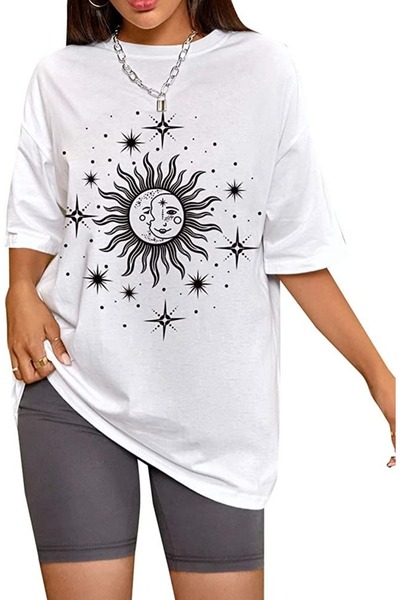 bellanova Unisex Oversize Printed T-Shirt Streetwear Comfortable Fit Daily Pr...