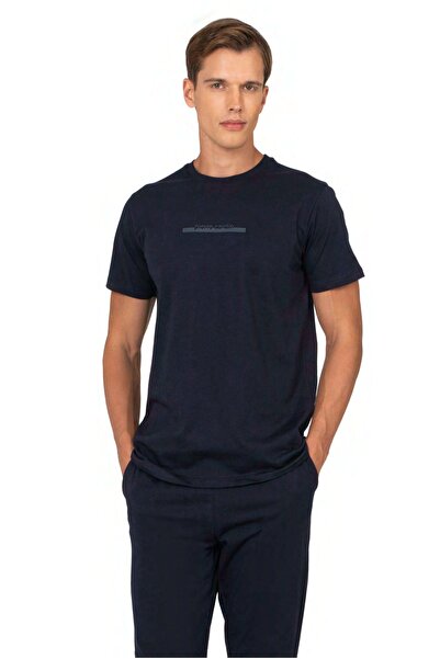 Pierre Cardin 6135 Men's Navy Blue Short Sleeve Round Neck Pajama Set