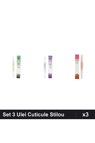 global fashion Set 3 Ulei Cuticule Stilou - Aloe Vera, Lavandă, Cherry -