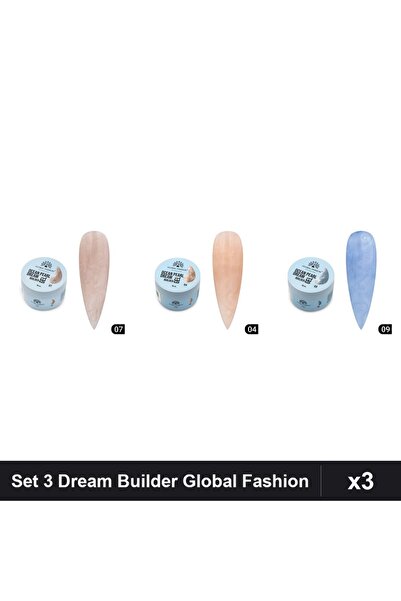 global fashion Set 3 Ocean Pearl Dream Builder 15g - Nr.04, Nr.07, Nr.09