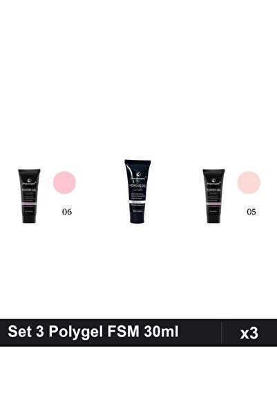 FSM Set 3 Polygel 30ml - Nr.05, Nr.06, Nr.17 - Construcție Unghii