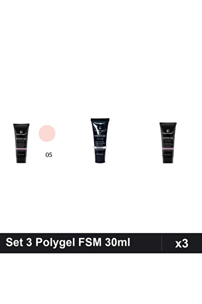 FSM Set 3 Polygel 30ml - Nr.05, Nr.14, Nr.01 Clear - Construcție Unghii